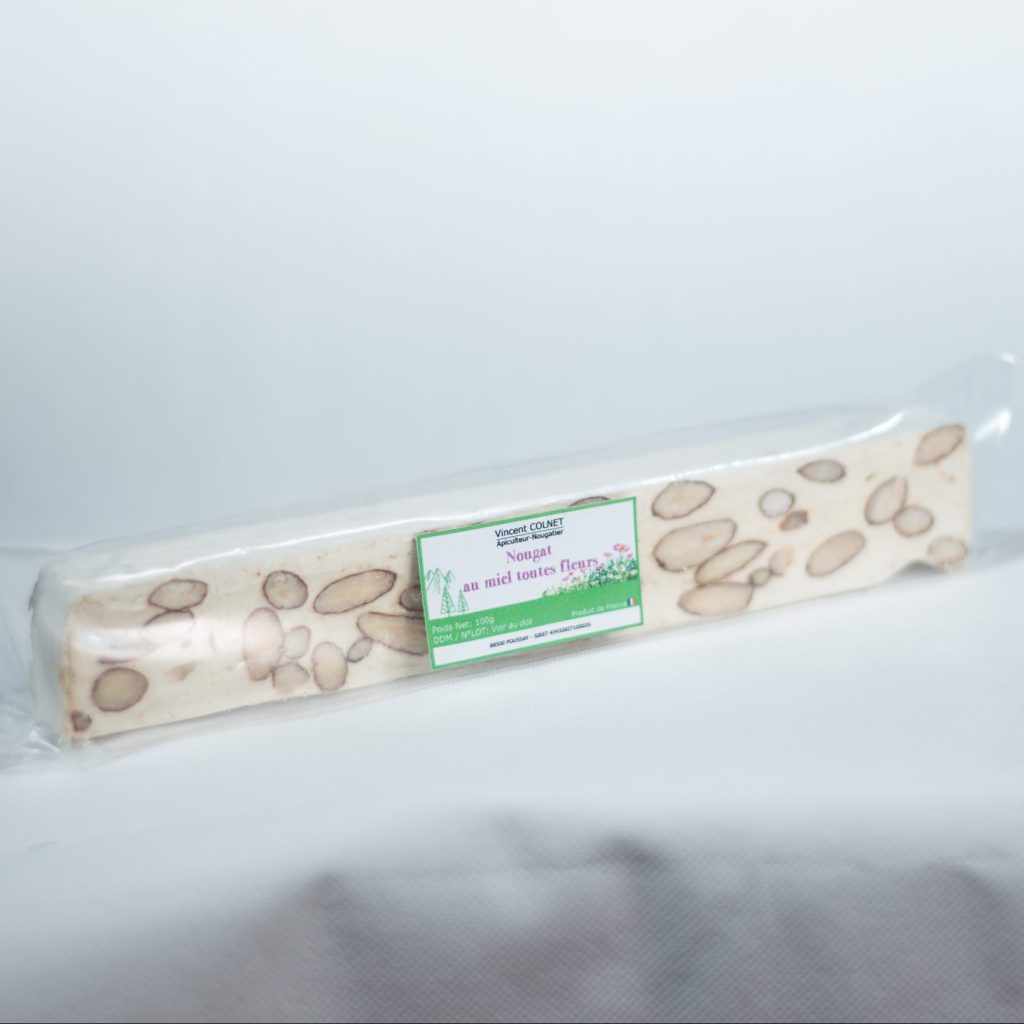 Barre de nougat artisanale produit en lorraine à poussay entre vosges et meurthe et moselle